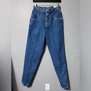 NWT VINTAGE Rockies Jeans Wmns 32/13 Tapered High Rise Dark Wash Denim Cowgirl